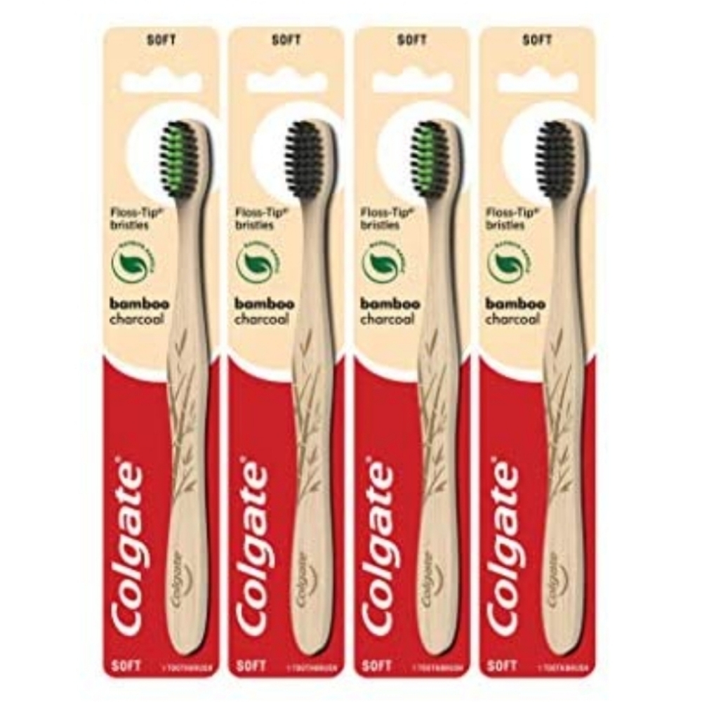 Colgate Charcoal Bamboo Toothbrushes 4 pk.